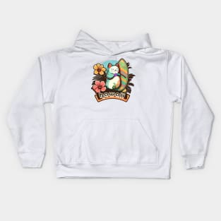 Chonky Kawaii Surf Kitty Kids Hoodie